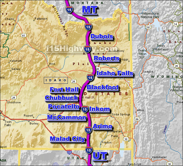 Interstate 15 Idaho Road Conditions and Traffic Map
