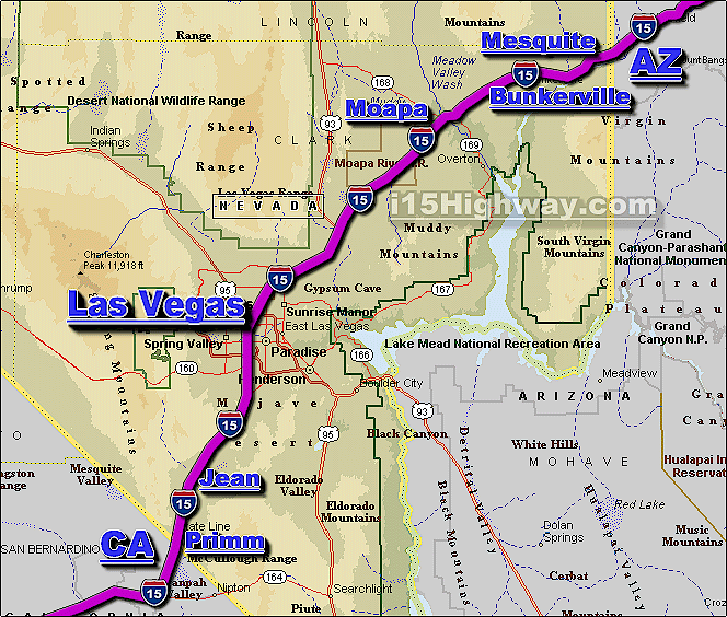 Interstate 15 Nevada Traffic Map